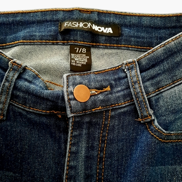 Fashion Nova Denim Stretch Skinny Ankle Jeans Size 7/8 25 x 30 *Super Comfort* - Picture 2 of 6